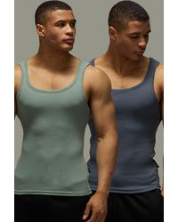 BoohooMAN - Active Gym Muscle Fit Ribbed Vest 2 Pack - Lyst