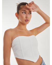 Pink Vanilla - Seam Detail Corset Crop Top - Lyst