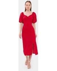 Hiccup - Sweetheart Neck Midi Dress With A Side Slit - Lyst