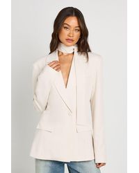 Boohoo - Tall Scarf Detail Cinched Blazer - Lyst