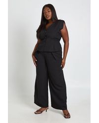 Boohoo - Plus Extreme Pleat Front Wide Leg Trousers - Lyst