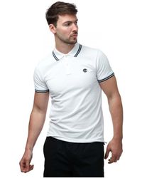 Timberland - Millers River Poloshirt Met Tip In Wit - Lyst