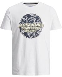 Jack & Jones - Casual Cotton T-Shirt Crew Neck, Short Sleeves - Lyst