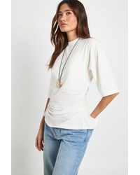 Boohoo - Cinched Waist Half Sleeve T-Shirt - Lyst