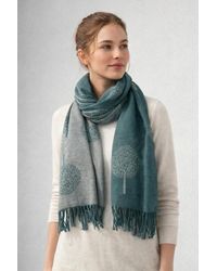 SVNX - Tree Print Cashmere Blend Scarf With Tassels - Lyst