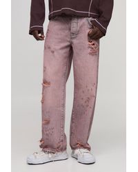 BoohooMAN - Tinted Laddered Relaxed Fit Jeans - Lyst