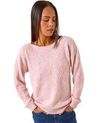 Roman - Petite Sequin Cable Knit Jumper - Lyst