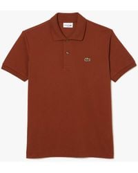 Lacoste - Klassiek Fit L.12.12 Original Piqué Poloshirt In Bruin - Lyst