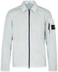 Stone Island - Crinkle Reps Pearl Shell Overshirt Cotton - Lyst