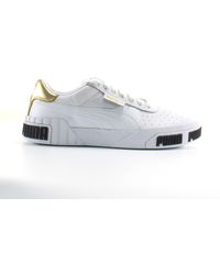 PUMA - Cali Bold Leather Lace Up Trainers 371207 01 - Lyst