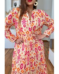 Azura Exchange - Tiered Ikat Maxi Dress - Lyst