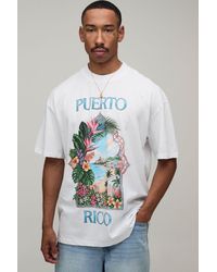 BoohooMAN - Oversized Puerto Rico Arch Print T-Shirt - Lyst