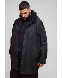 BoohooMAN - Plus Oversized Cord Collar Hooded Parka Jacket - Lyst