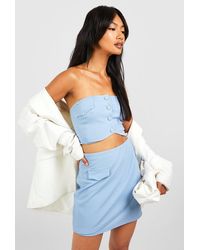 Boohoo - Jersey Crepe Bandeau & Wrap Mini Skirt - Lyst