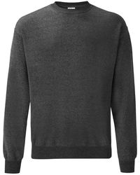 Fruit Of The Loom - Classic Drop Shoulder Sweatshirt (Dark Heather) - Lyst