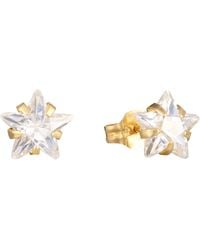The Jewellery Stockroom - 9Ct 4Mm Star Cubic Zirconia Stud Earrings - Lyst