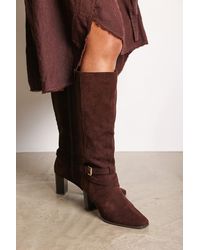 Where's That From - Wheres 'Tamsin' Knee High Boots With Wrap Buckle Strap - Lyst