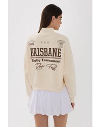 Hiccup - Printed Zipper Collar Sweatshirt - Lyst