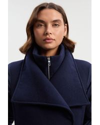 Karen Millen - Wool Blend Hybrid Puffer Belted Midi Coat - Lyst