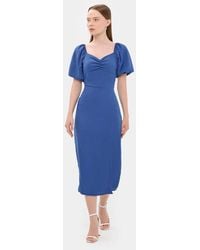 Hiccup - Sweetheart Neck Midi Dress With A Side Slit - Lyst