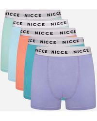 Nicce London - Multi 5-Pack Cotton Rich Boxer Briefs With Logo Waistband - Lyst