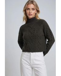 MixRay - Rippstrick-Pullover Mit Argyle-Muster Und Halbem Stehkragen - Lyst