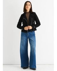 Gini London - Corduroy Biker Zip Up Jacket - Lyst