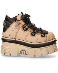 New Rock - M-106-S40 Leather Gothic Ankle Platform Boots - Lyst