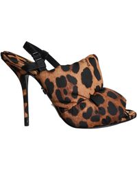 Dolce & Gabbana - Leopard Keira Slingback Sandals Shoes - Lyst