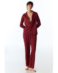 Penti - Orquidea Satin Floral Long Sleeve Shirt Trousers Pajama Set - Lyst