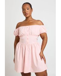 Boohoo - Plus Bengaline Mini Skater Dress - Lyst
