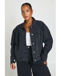 Boohoo - Plus Barrel Sleeve Denim Jacket - Lyst