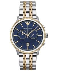 Armani - Ar1847 Watch Chronograph Two Tone - Lyst