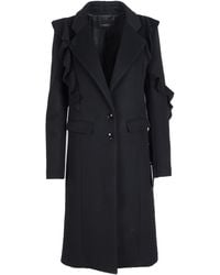Patrizia Pepe - Wool Coat Ruffled Detail - Lyst