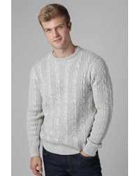 French Connection - Cable Knit Crew Neck Jumper - Lyst