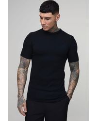 BoohooMAN - Tall Muscle Fit Soft Touch Knitted T-Shirt - Lyst