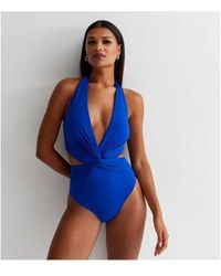 Gini London - Halter Twisted Cut Out Swimsuit - Lyst