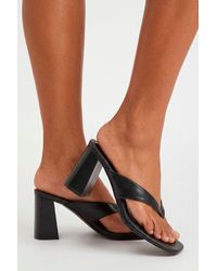 Boohoo - Toe Post Stack Heeled Mules - Lyst