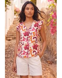 Roman - Floral Print Frill Sleeve Blouse - Lyst