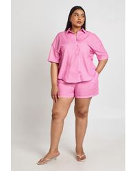 Boohoo - Plus Stripe Elasticated Waist Short - Lyst