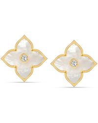 Bibei - Mother-Of-Pearl Earrings With Four-Leaf Clover Design, Plated And 925 Sterling Bipe025 - Lyst