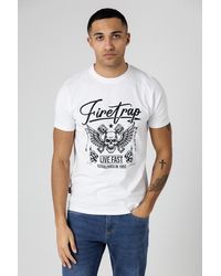 Firetrap - Regular Fit Cotton Graphic Crew T-Shirt - Lyst