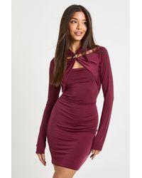 Boohoo - Trim Detail Cut Out Mini Dress - Lyst