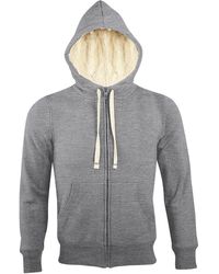 Sol's - Sherpa Zip-Up Hooded Sweatshirt Hoodie Marl) - Lyst