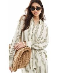 Jdy - Long Sleeve Linen Mix Shirt Co-Ord - Lyst