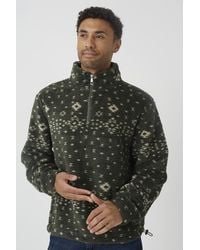 Brave Soul - Patterned Quarter Zip Borg Fleece - Lyst