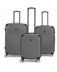 Infinity Leather - Expandable Charcoal Hard Shell Abs 8 Wheel Luggage Travel Cabin Holiday Bags Suitcase - Lyst