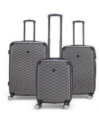 Infinity Leather - Expandable Charcoal Hard Shell Abs 8 Wheel Luggage Travel Cabin Holiday Bags Suitcase - Lyst