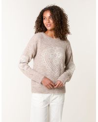 Blue Vanilla - Jumper With Embroidered Heart - Lyst