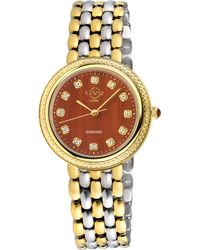 Gv2 - Arezzo Diamond Watch, Ipyg Case, Jasper Dial, Two Toned Ss/Ipyg Bracelet - Lyst